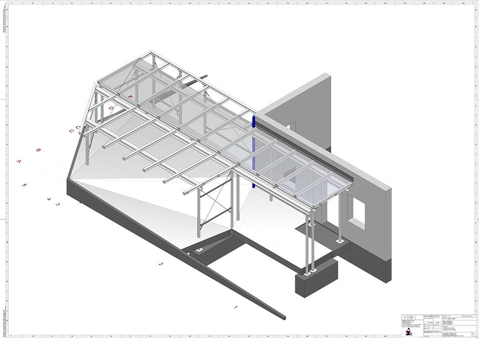 Carport mit Holzverkleidung und teilweiser Überdachung mit Glas